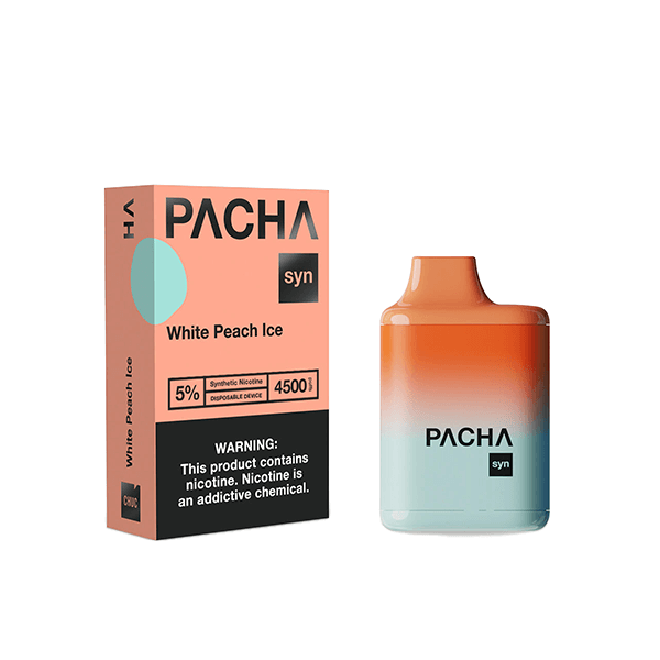 Pachamama TFN Disposable 4500 Puffs 12mL 50mg | MOQ 10 | White Peach Ice with Packaging