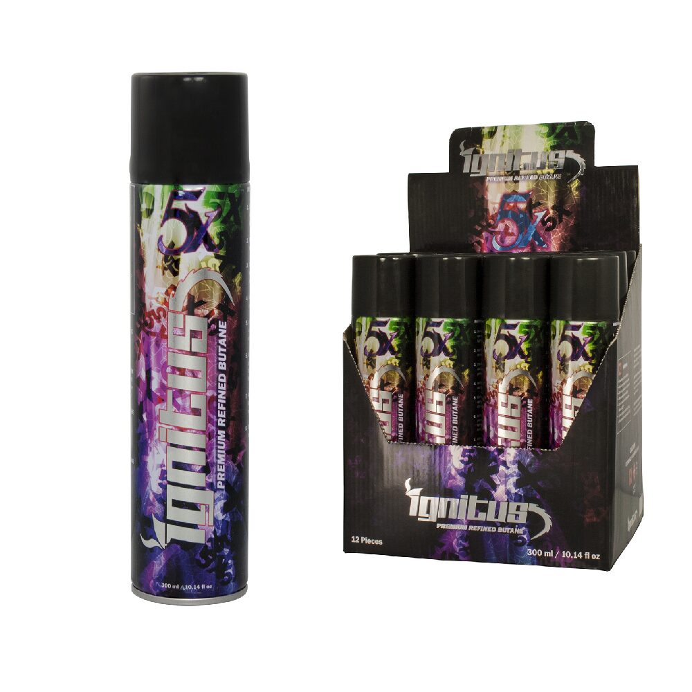 Ignitus Premium Refined Butane 5X 300ml (SAS) with Packaging