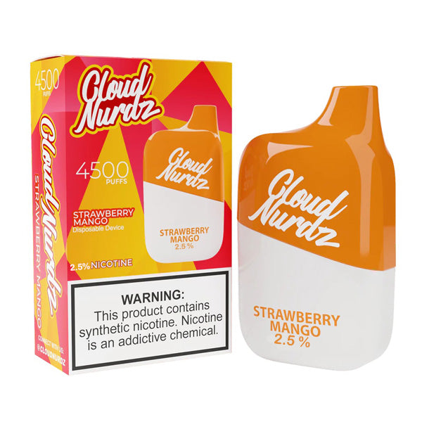 Cloud Nurdz Disposable 4500 Puffs 12mL 50mg | MOQ 10 Strawberry Mango  with Packaging