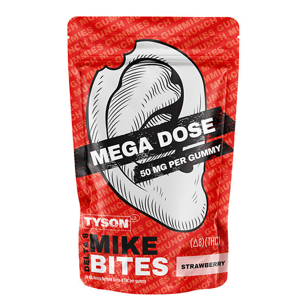 Tyson 2.0 Mike Bites MEGA DOSE Gummies (1000mg 20ct Pouch) - Strawberry