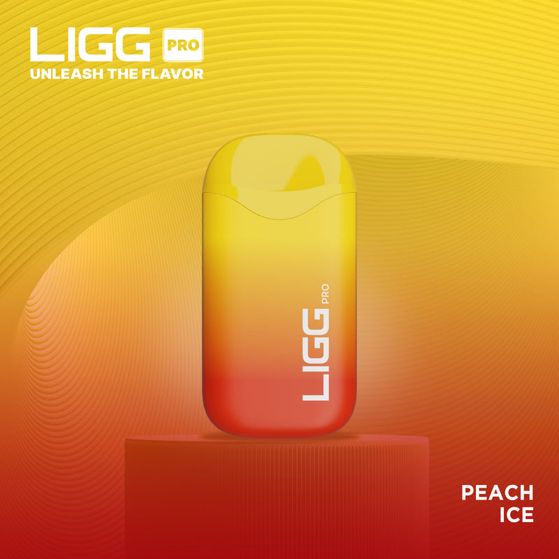 Ligg Pro Disposable | 5500 Puffs | 14mL  | 50mg | MOQ 10 | Peach Ice