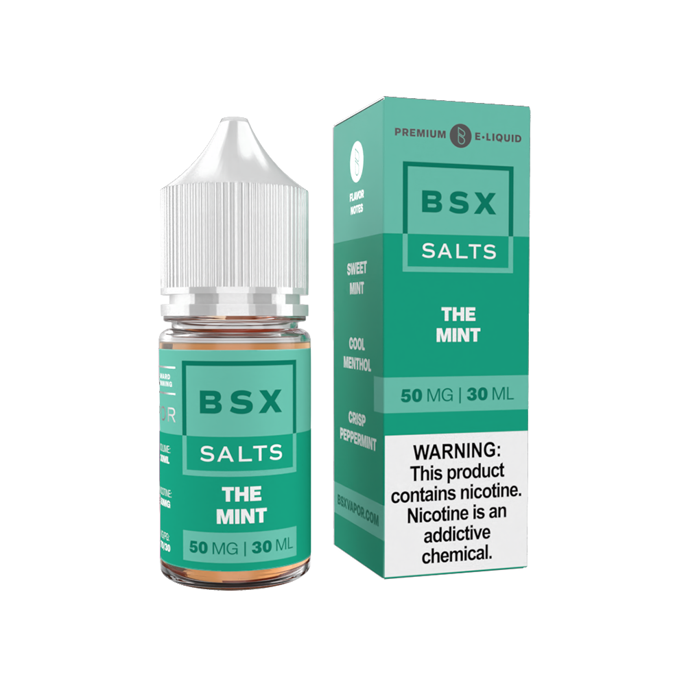 GLAS BSX TFN Salt Series E-Liquid | 50mg | 30mL | (Salt Nic) | The Mint with packaging