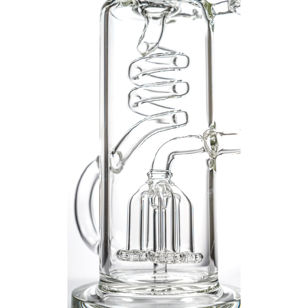 MKGlass (Water Pipe) TX84 Toxic Squid Perc Twister Recycler - Clear