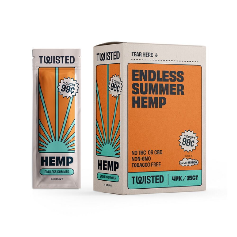 Twisted Hemp Wraps Endless Summer (15 Foil Pouch 4 Wraps) - Mango/Pineapple