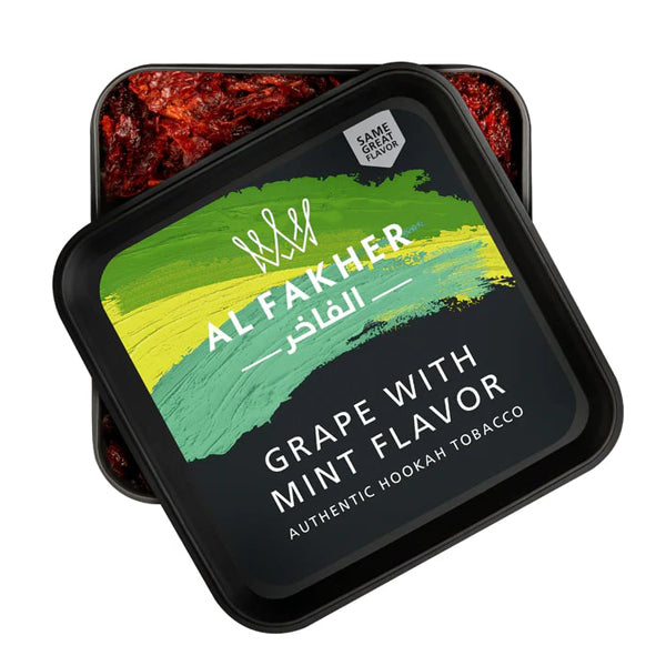 Al Fakher Authentic Hookah Tobacco (250g Jar) Grape With Mint