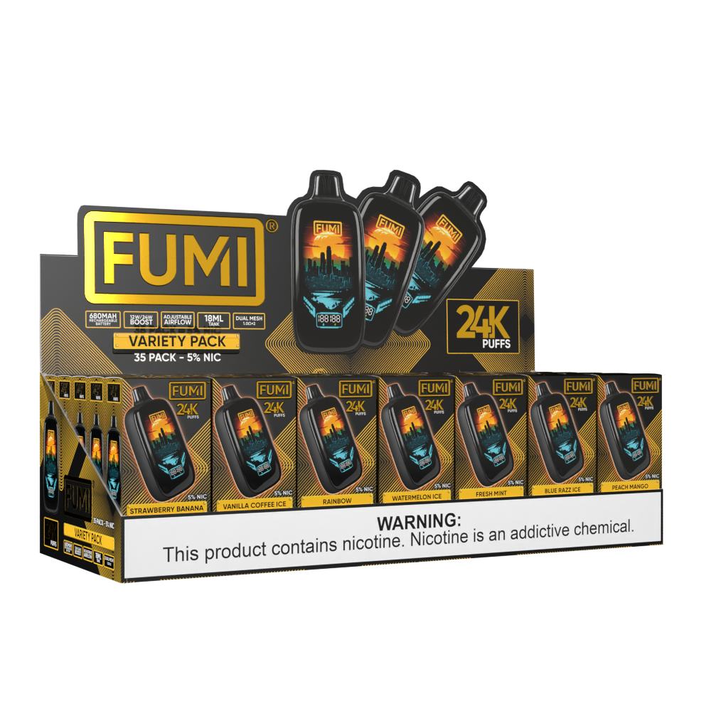 Fumi (DSPLY 35pc)(Dispo) (24000Puff)(18mL) • MOQ 35 Packaging