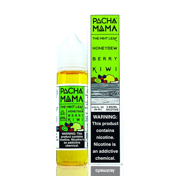 Pachamama TFN Series E-Liquid | 60mL | 3mg | Freebase | The Mint Leaf Honeydew Berry Kiwi with packaging