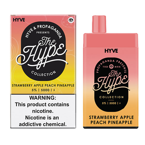 Hype Disposable 5000 Puffs 12mL 50mg | MOQ 5pc | Strawberry Apple Peach Pineapple with Packaging