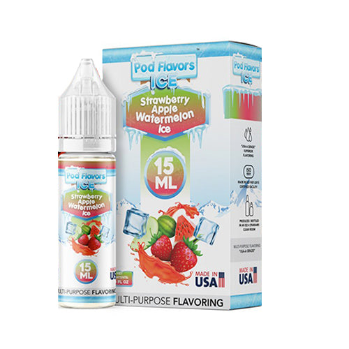 Pod Flavors Multi-Purpose Flavoring 15mL | Strawberry Apple Watermelon Ice with Packaging