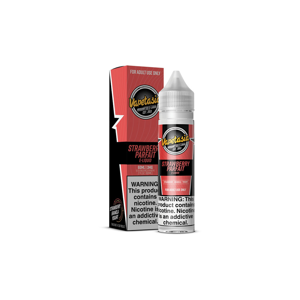 Vapetasia E-Liquid | 60mL | 3mg | Strawberry Parfait with packaging