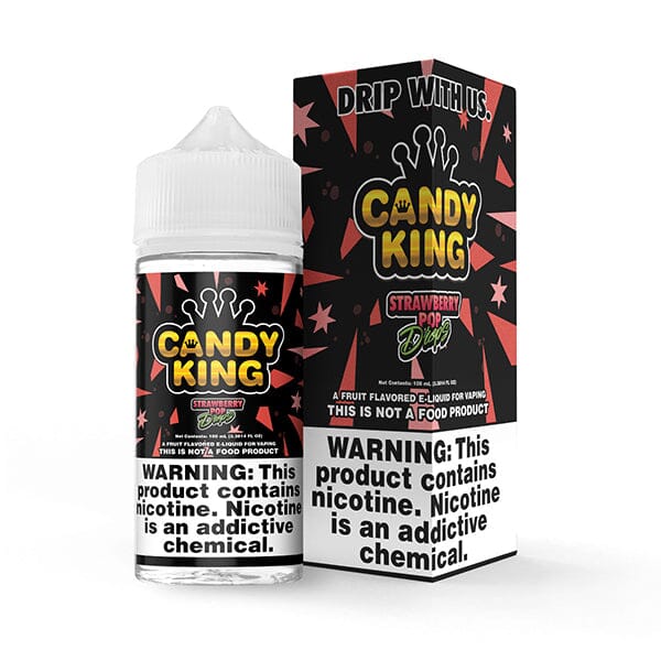 Candy King Series E-Liquid | 100mL | 6mg | Freebase | Strawberry Pop Drops with Packaging
