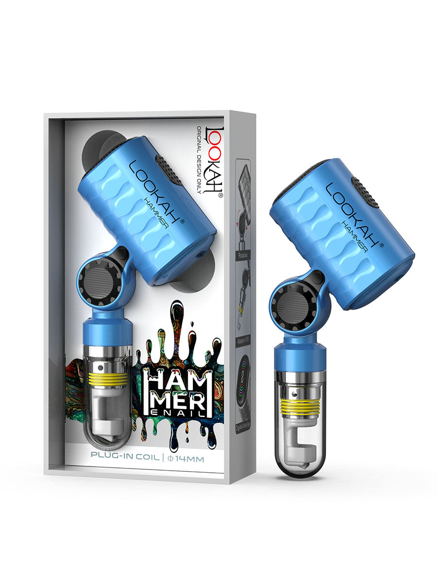 Lookah (Wax Vaporizer) Hammer E-Rig - Blue with Packaging