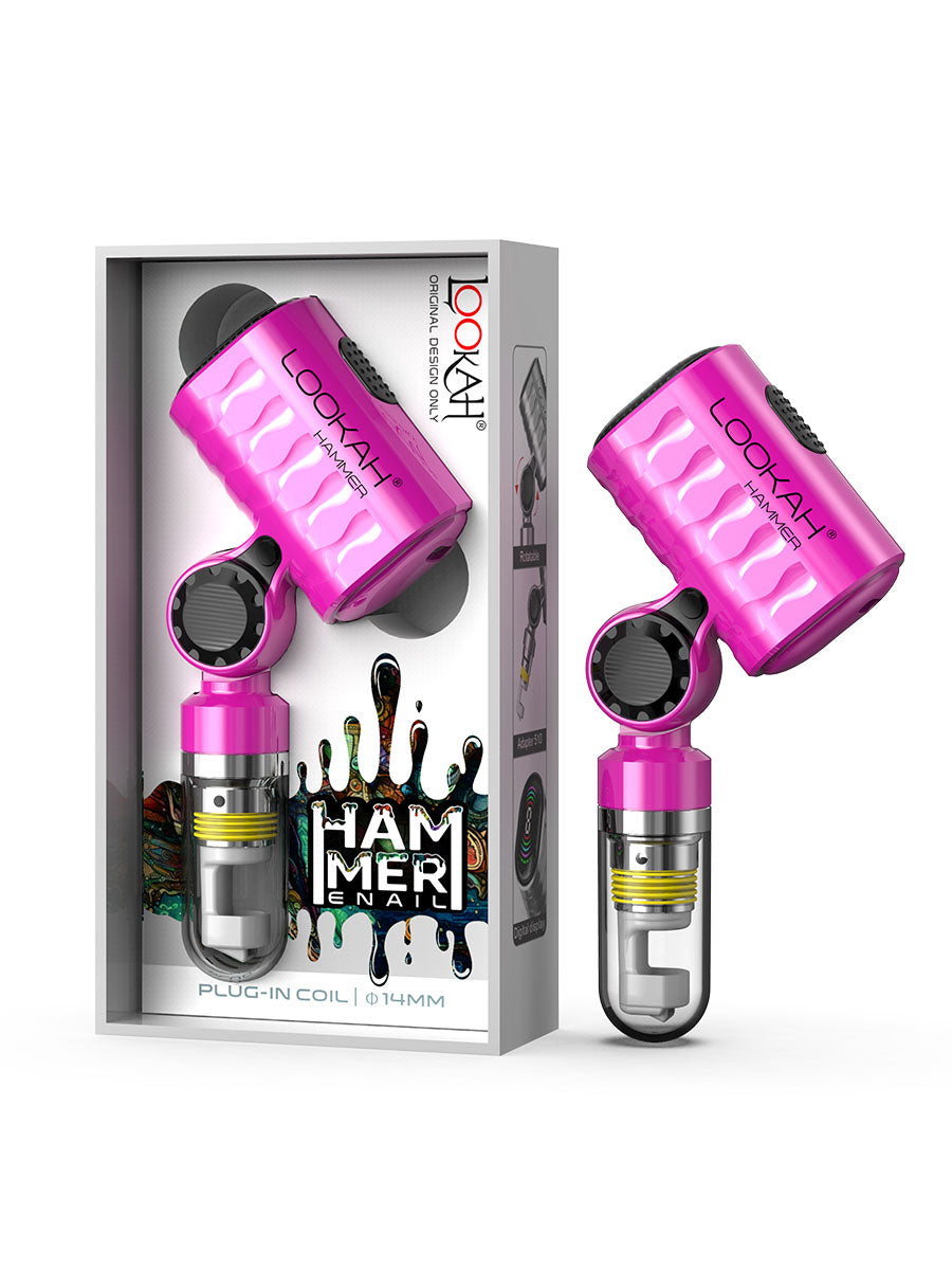 Lookah (Wax Vaporizer) Hammer E-Rig - Pink with Packaging