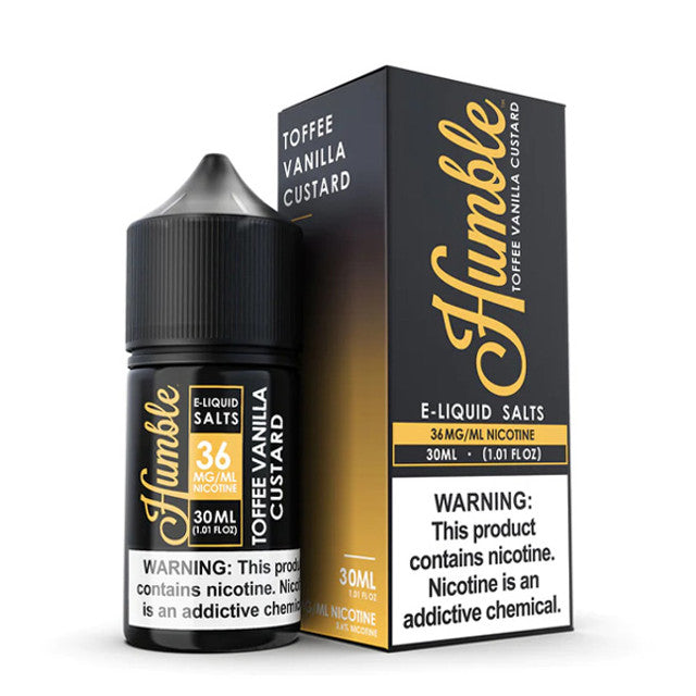 Humble Salt Series E-Liquid | 36mg | 30mL | Salt Nic | Toffee Vanilla Custard with packaging