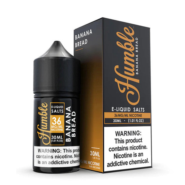 Humble Salt Series E-Liquid | 36mg | 30mL | Salt Nic | Banana Bread with packaging