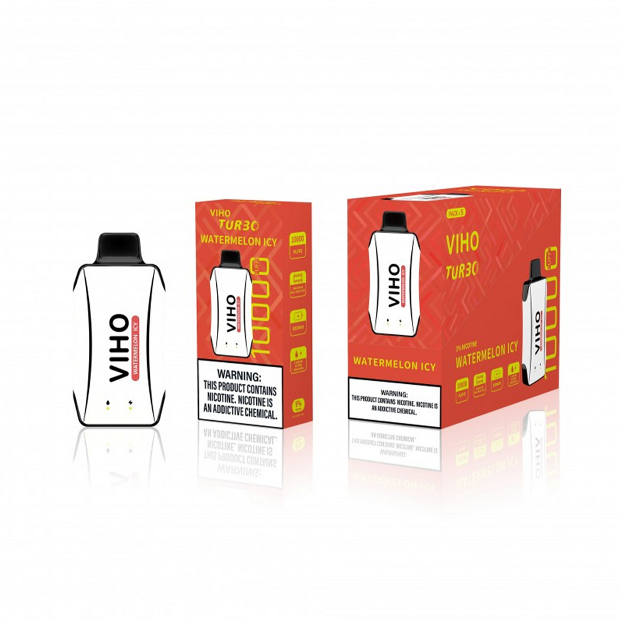 Viho Turbo Disposable | 10000 Puffs | 17mL | 50mg | MOQ 5 | Watermelon Icy with packaging