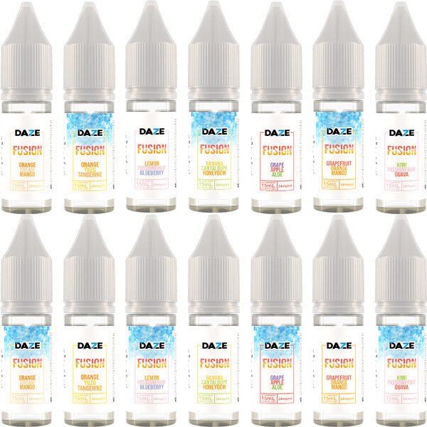 7Daze Fusion Salt Series E-Liquid | 15mL | (Salt Nic) | 24mg | Group Photo