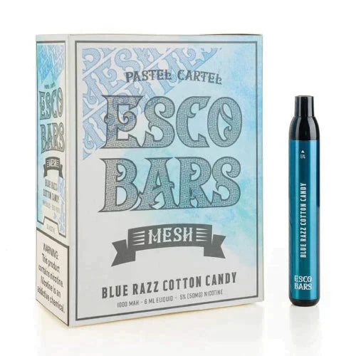 Esco Bars Mesh Disposable 2500 Puffs 6mL 50mg | MOQ 10 | Blue Razz Cotton Candy with Packaging
