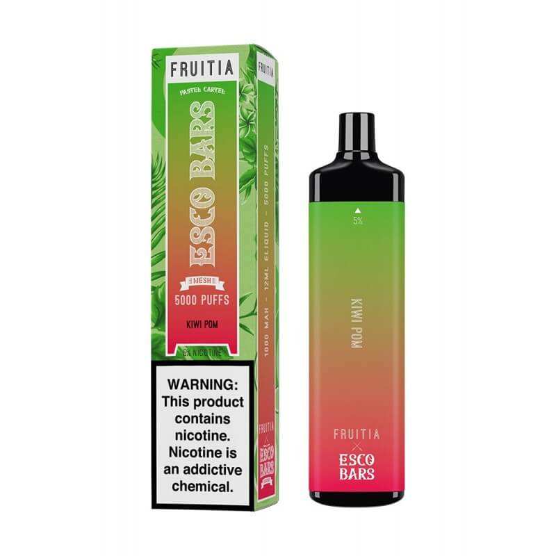 Fruitia Esco Bars Mesh Disposable 5000 Puffs 12mL 50mg | MOQ 10 | Kiwi pom with Packaging