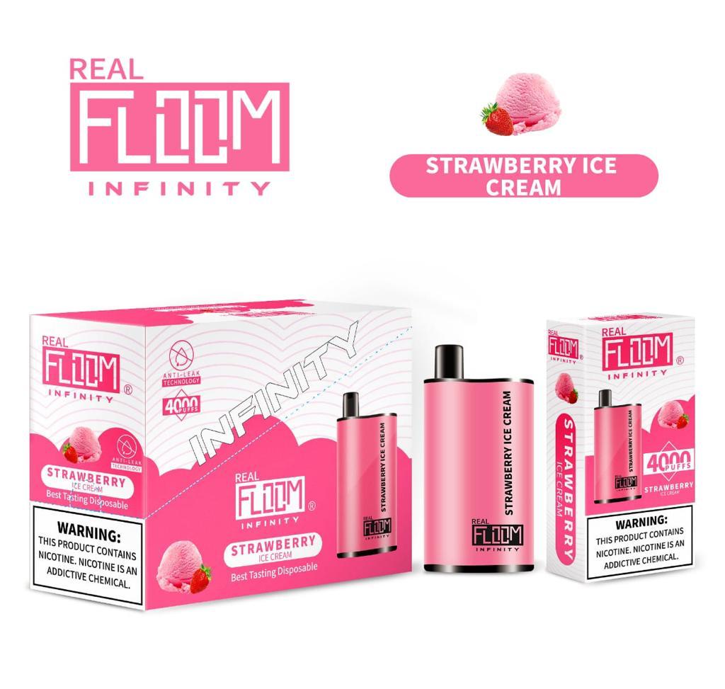 Floom Infinity Disposable 4000 Puffs 10mL 50mg | MOQ 5 | Strawberry Ice Cream with Packaging