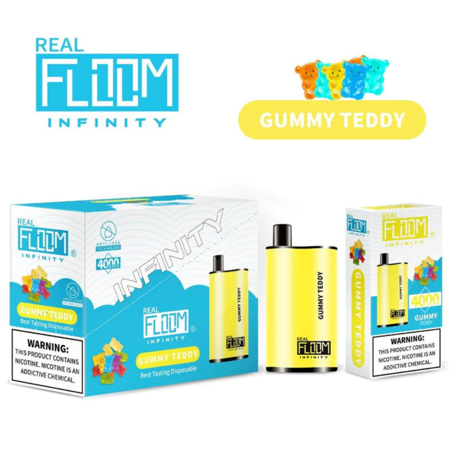 Floom Infinity Disposable 4000 Puffs 10mL 50mg | MOQ 5 | Gummy Teddy with Packaging