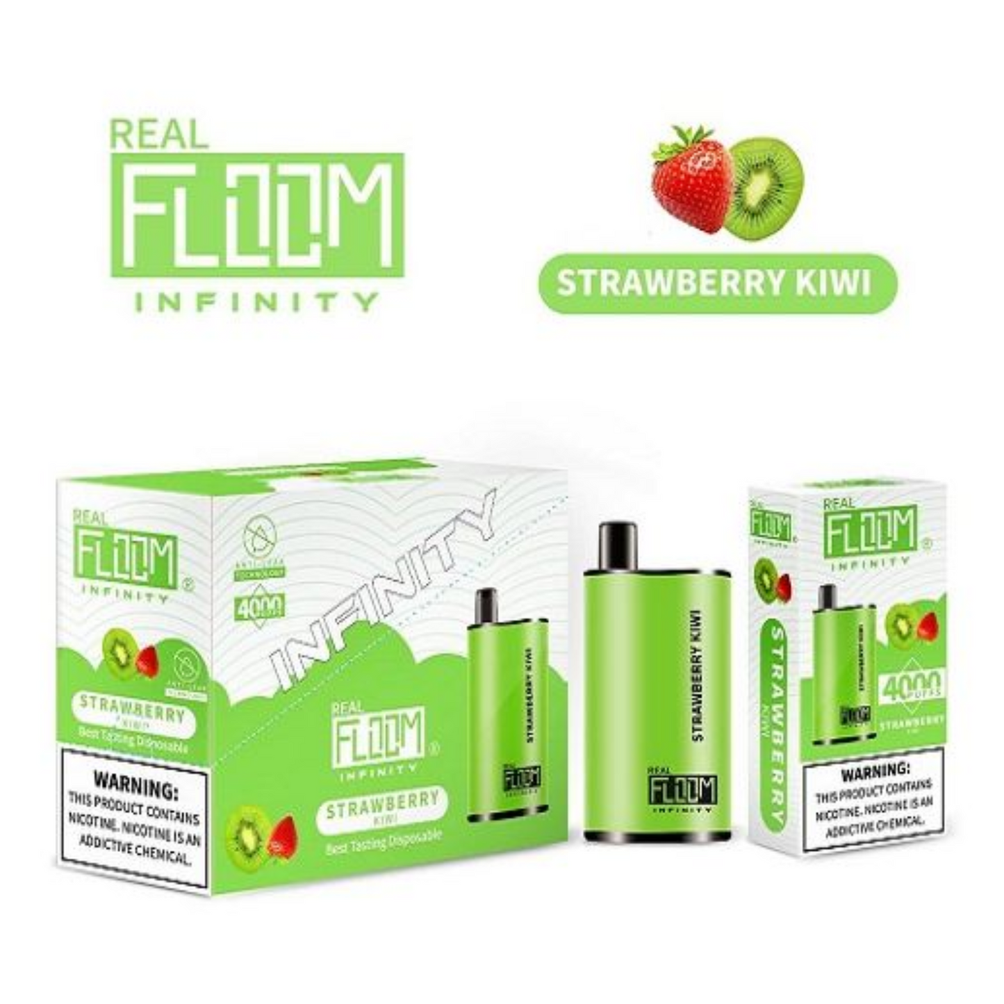 Floom Infinity Disposable 4000 Puffs 10mL 50mg | MOQ 5 | Strawberry Kiwi with Packaging