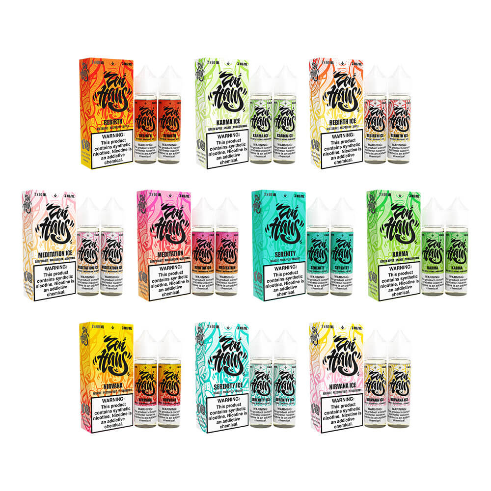 Zen Haus Series E-Liquid 120mL – Freebase – 60mL 2-Pack - Group hoto