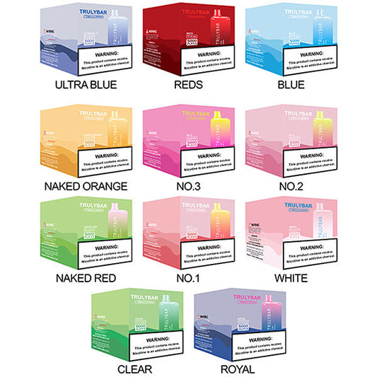 Truly Bar Tobacco Series Disposable 5000 Puffs 13mL 50mg | MOQ 10 | Group Phot with Packaging