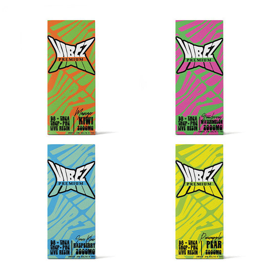 Premium Vibez D8 + THGA + THGP + PHG Live Resin Disposable (2g) - Group Image