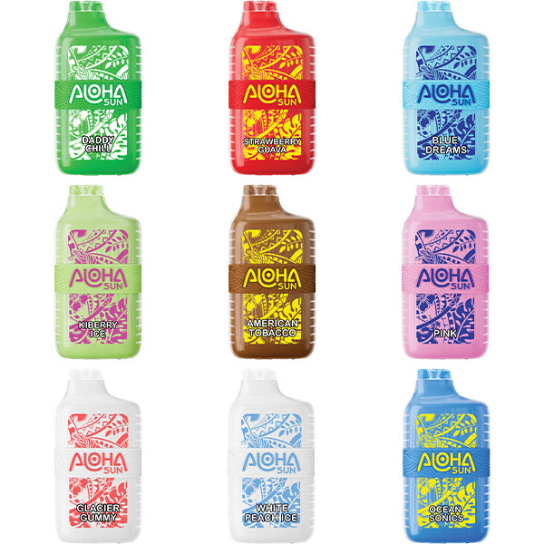 Aloha Sun TFN Disposable | 7000 Puffs  | 15mL | 50mg | MOQ 10 | Group Photo