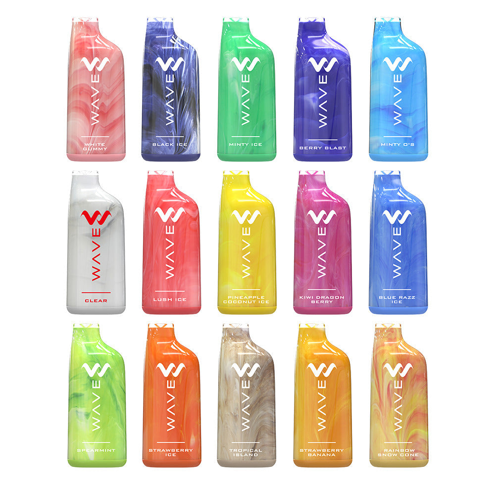 Wave Nicotine Disposable | 8000 Puff | 18mL | 50mg | MOQ 5pc | Group Photo