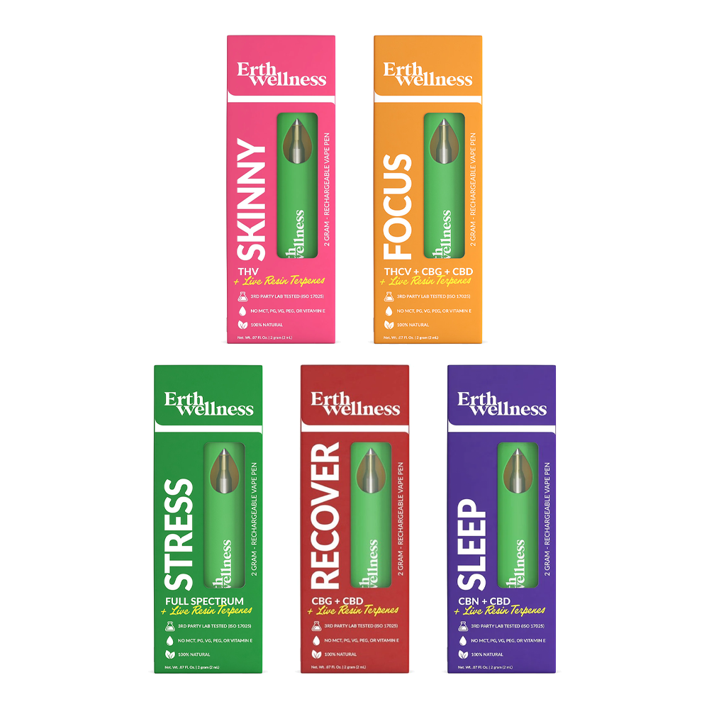 ERTH CBD Disposables (2g) | Group Photo with Packaging