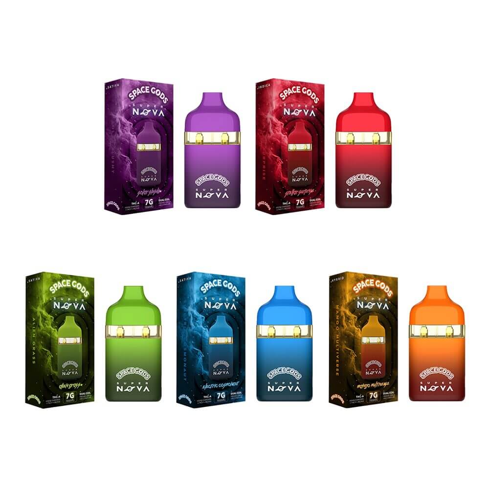 Space Gods Super Nova D8 + THCA Liquid Diamonds Disposable (7g) Group Photo