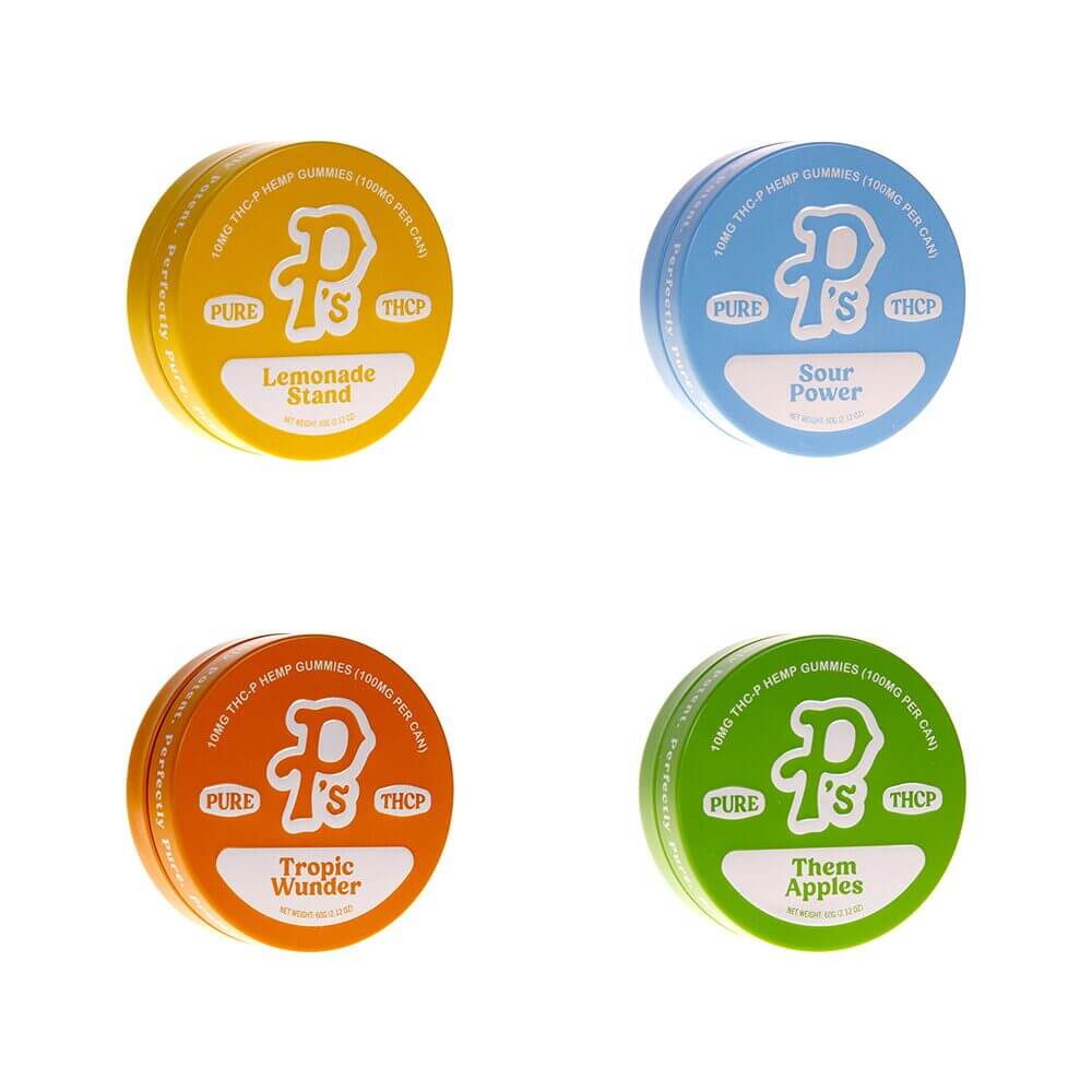 Pushin’ P’s Pure THC-P Gummies (100mg 10ct Tin) Group Photo