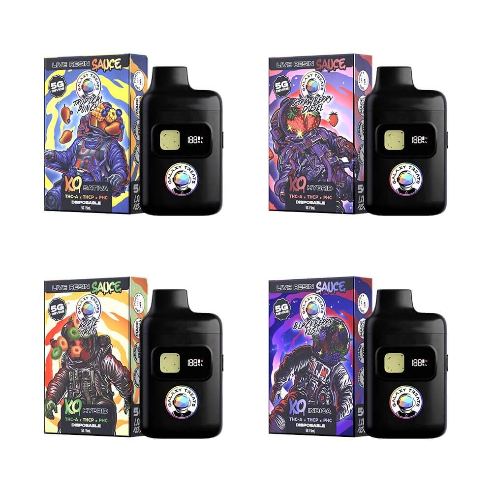 Galaxy Treats THCA + THCP + PHC Disposable (5g) | Group Photo with Packaging