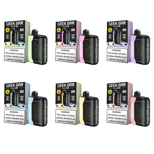 Geek Bar Pulse X Disposable | 25000 Puffs | 18mL | 50mg | MOQ 5 | Group Photo with Packaging