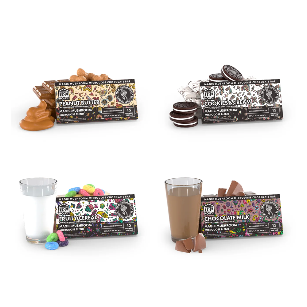 Tre House Magic Mushroom Chocolate Bar (337.5mg Bar) | Group Photo 