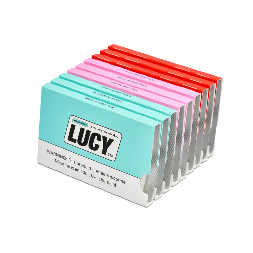 Lucy Nicotine Gum 10-Piece Blister Pack MOQ 10 | Group Photo