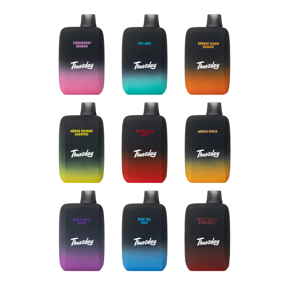 Thursday Disposable | 30000 Puffs | 22mL | 50mg | MOQ 5 | Group Photo