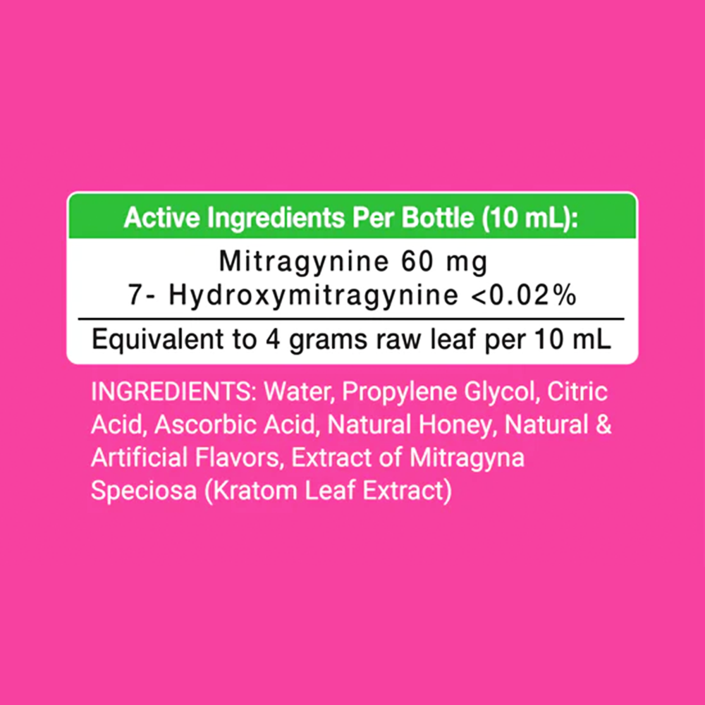 Happy Hippo Kratom Extract Liquid Shots 60-120mg 59mL Bottle (12pc Display)