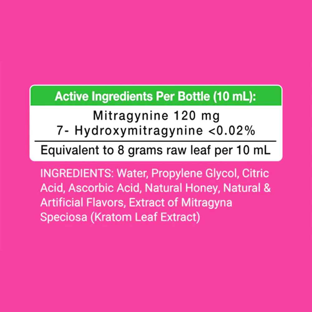 Happy Hippo Kratom Extract Liquid Shots 60-120mg 59mL Bottle (12pc Display)