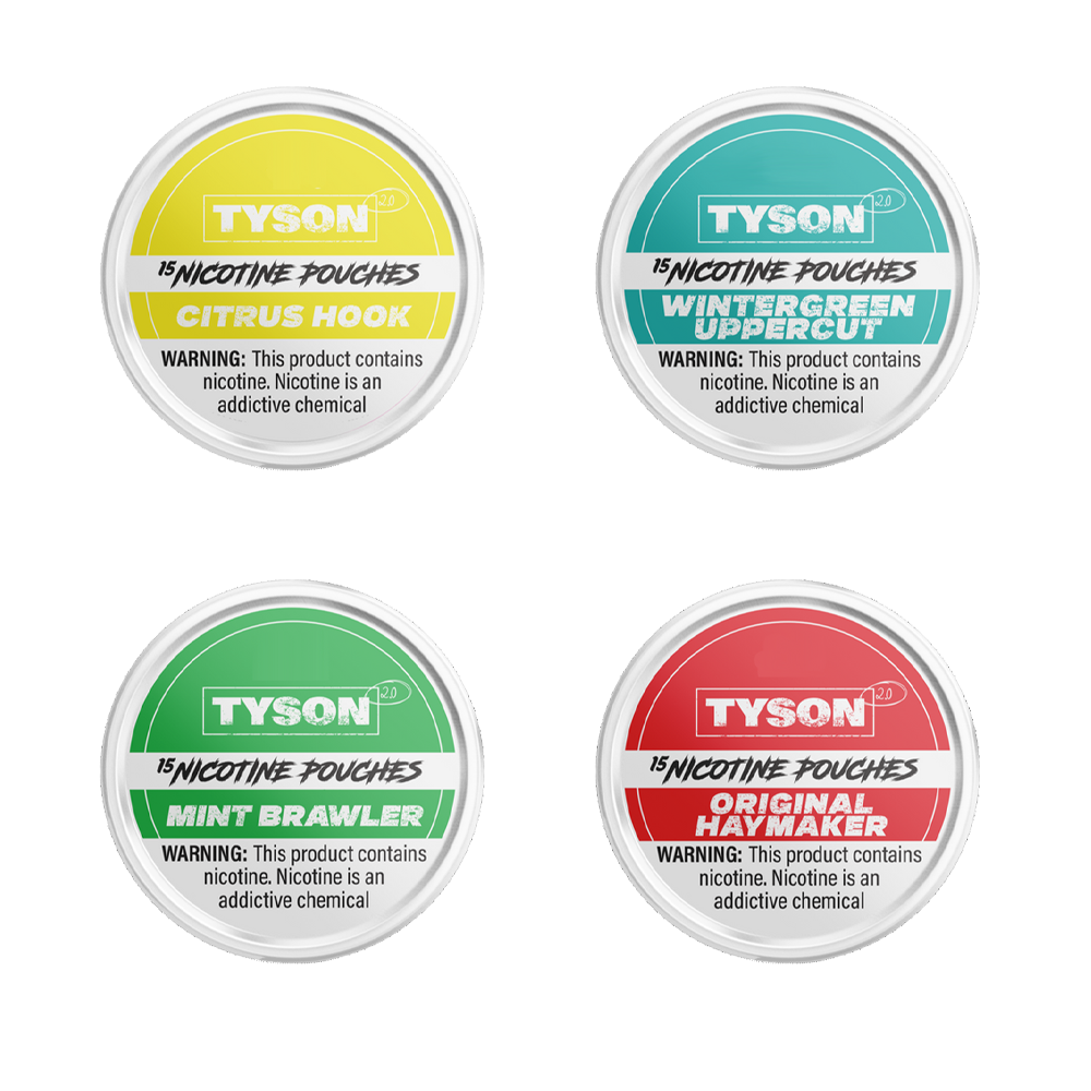 Tyson 2.0 Nicotine Pouches (15ct Can)(5-Can Pack) - Group Photo