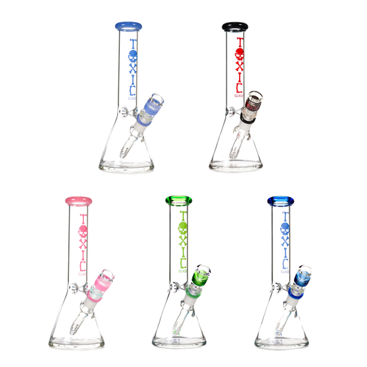 MKGlass TX75 Toxic Beaker Water Pipe 10″ - Group Photo