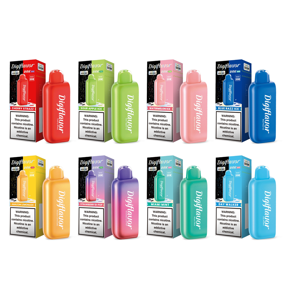 Geek Bar Digi Flavor BRK Pods | 20000 Puff | 12mL | 50mg | (Pod Only) | MOQ 5  | Group Photo