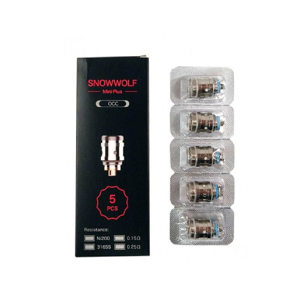 Snowwolf Mini Plus Coils (5-Pack) with packaging