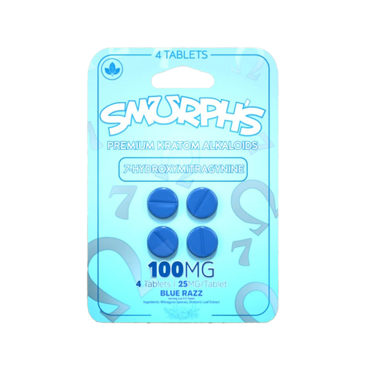 Smurph’s Kratom Tablets 7 Hydroxymitragynine 100mg (4-Pack) 10pc Display