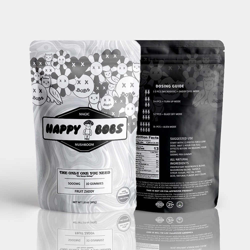 Happy Bobs Fruit Zaddy Mushroom Gummies (10ct Pouch)