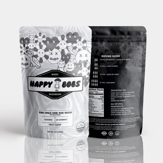 Happy Bobs Fruit Zaddy Mushroom Gummies (10ct Pouch)