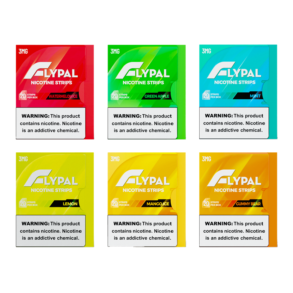 Flypal Nicotine Strips | 20ct Boxes | 5pc Display | 3mg | Group Photo