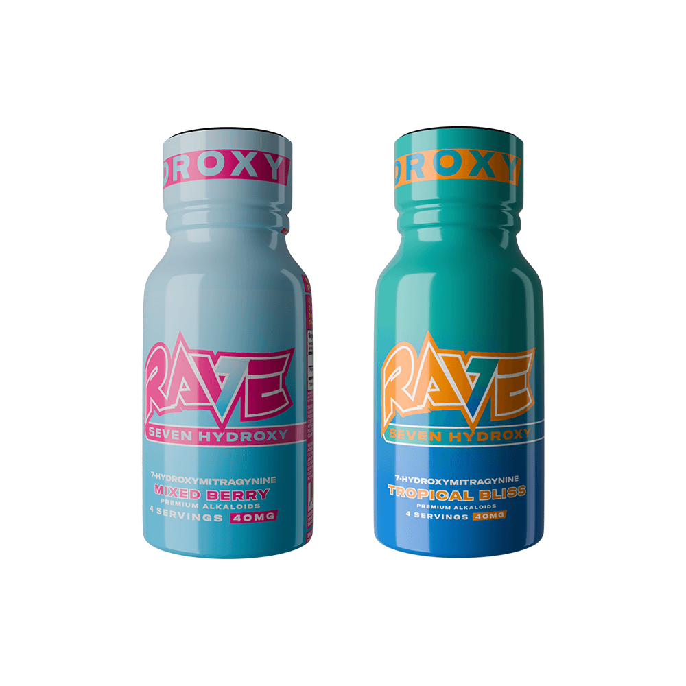 Rave Kratom Seven Hydroxy Liquid Extract Liquid Shot - Group Image